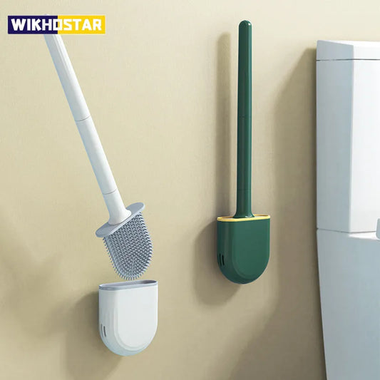 Flexible toilet brush holder