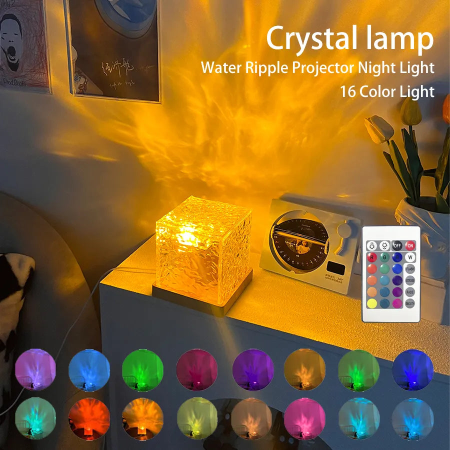 Dynamic Rotating Water Ripple aura lamp