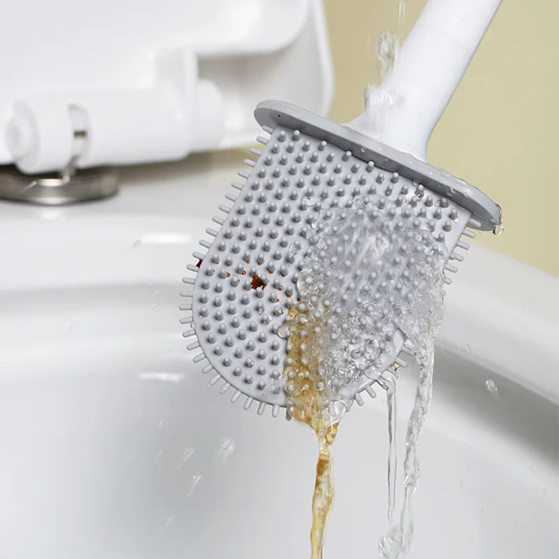 Flexible toilet brush holder