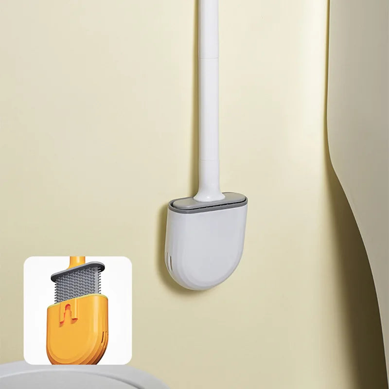 Flexible toilet brush holder