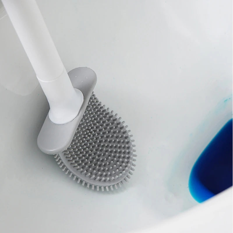 Flexible toilet brush holder